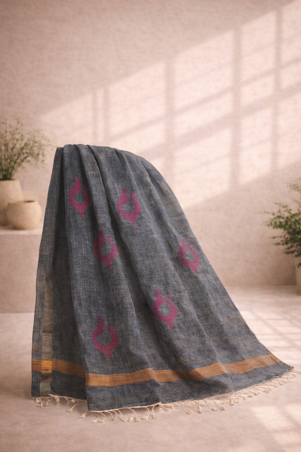 Chandrima- Linen Jamdani Saree