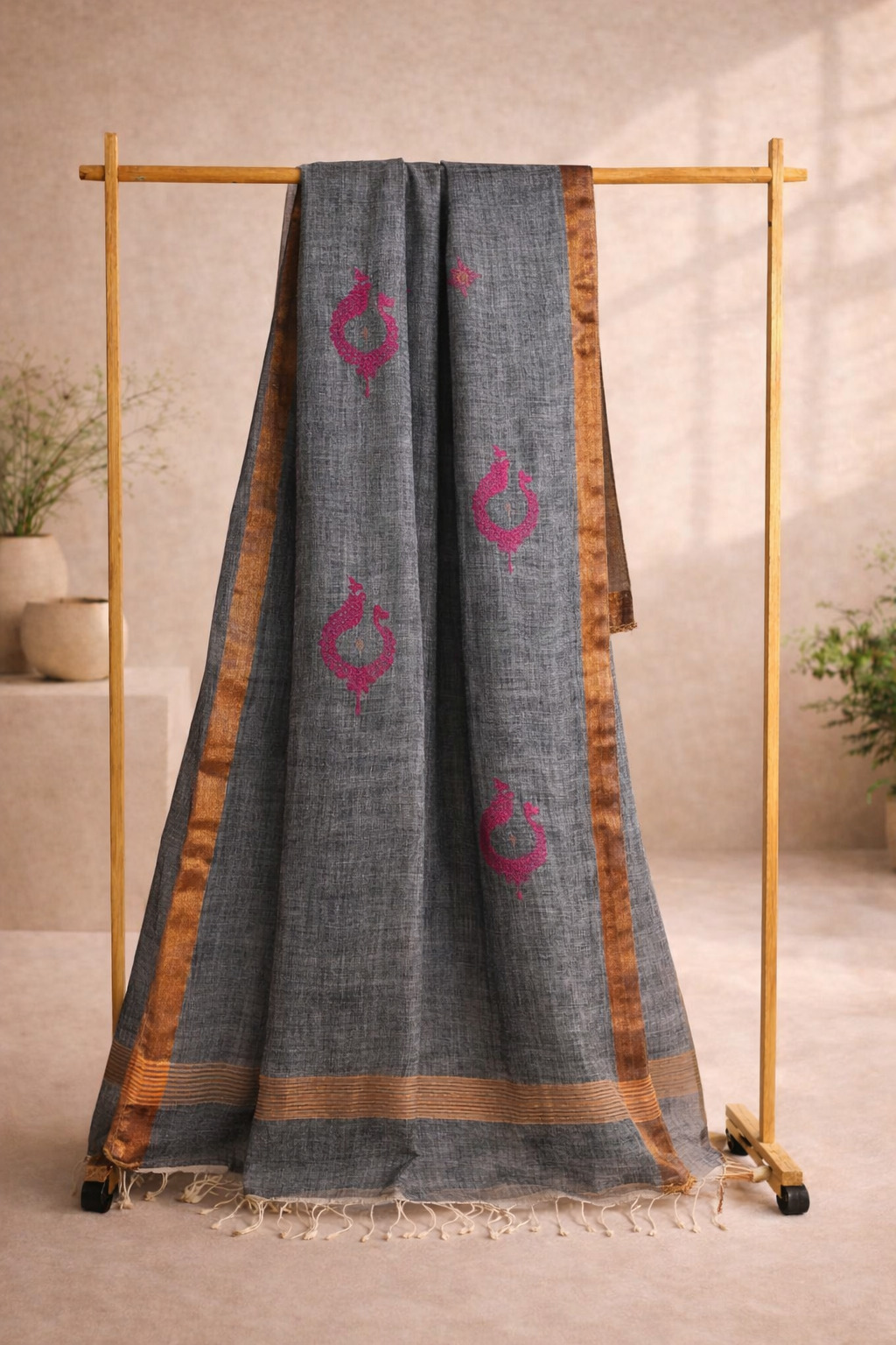 Chandrima- Linen Jamdani Saree