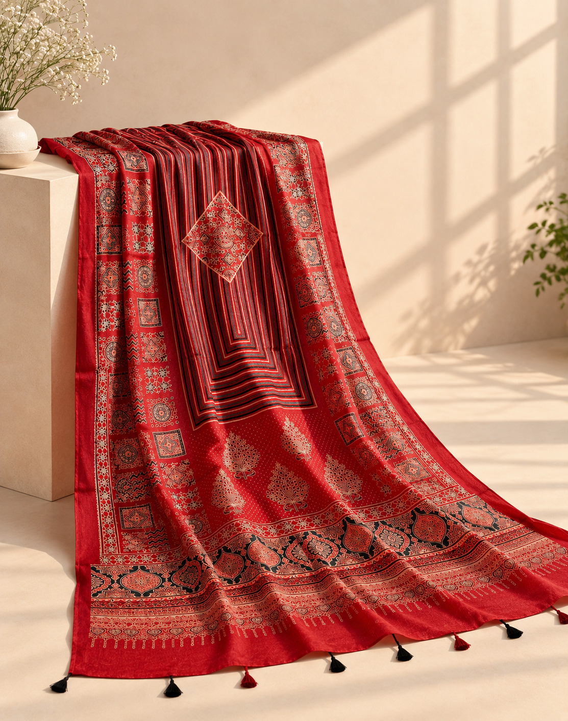 Kaushiki- Ajrakh Suit Material