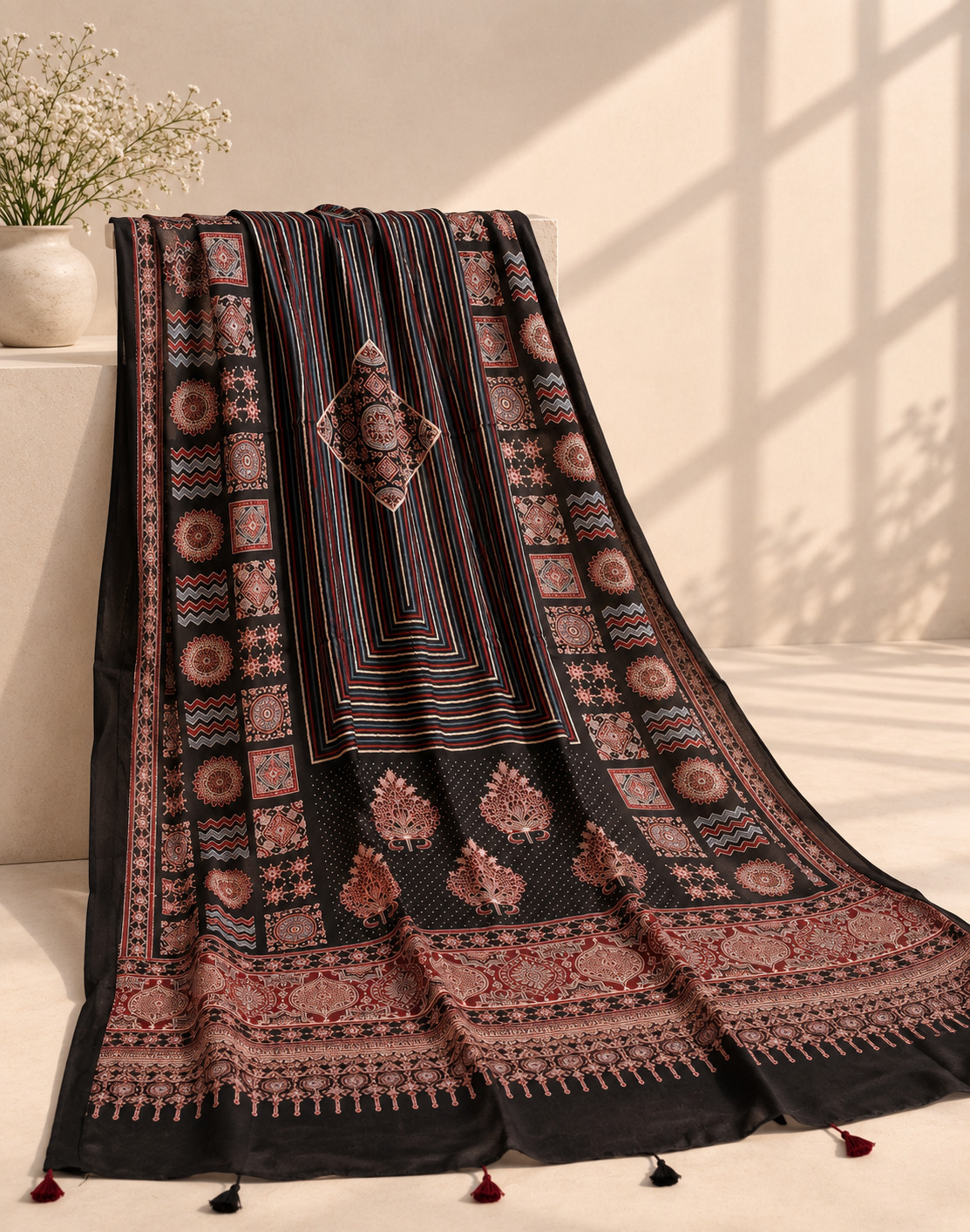 Rajasi- Ajrakh Suit Material