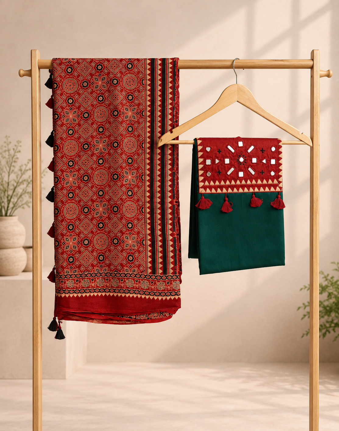 Shyamali- Ajrakh Suit Material